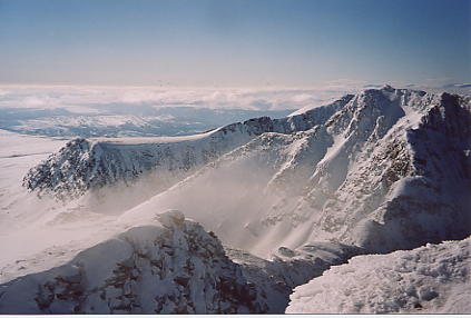 West towards Storsmeden - 2016 m - from summit of Veslesmeden, Rondane, Norway 11/3/2004 - Picture by Anne-lise Labeyrie